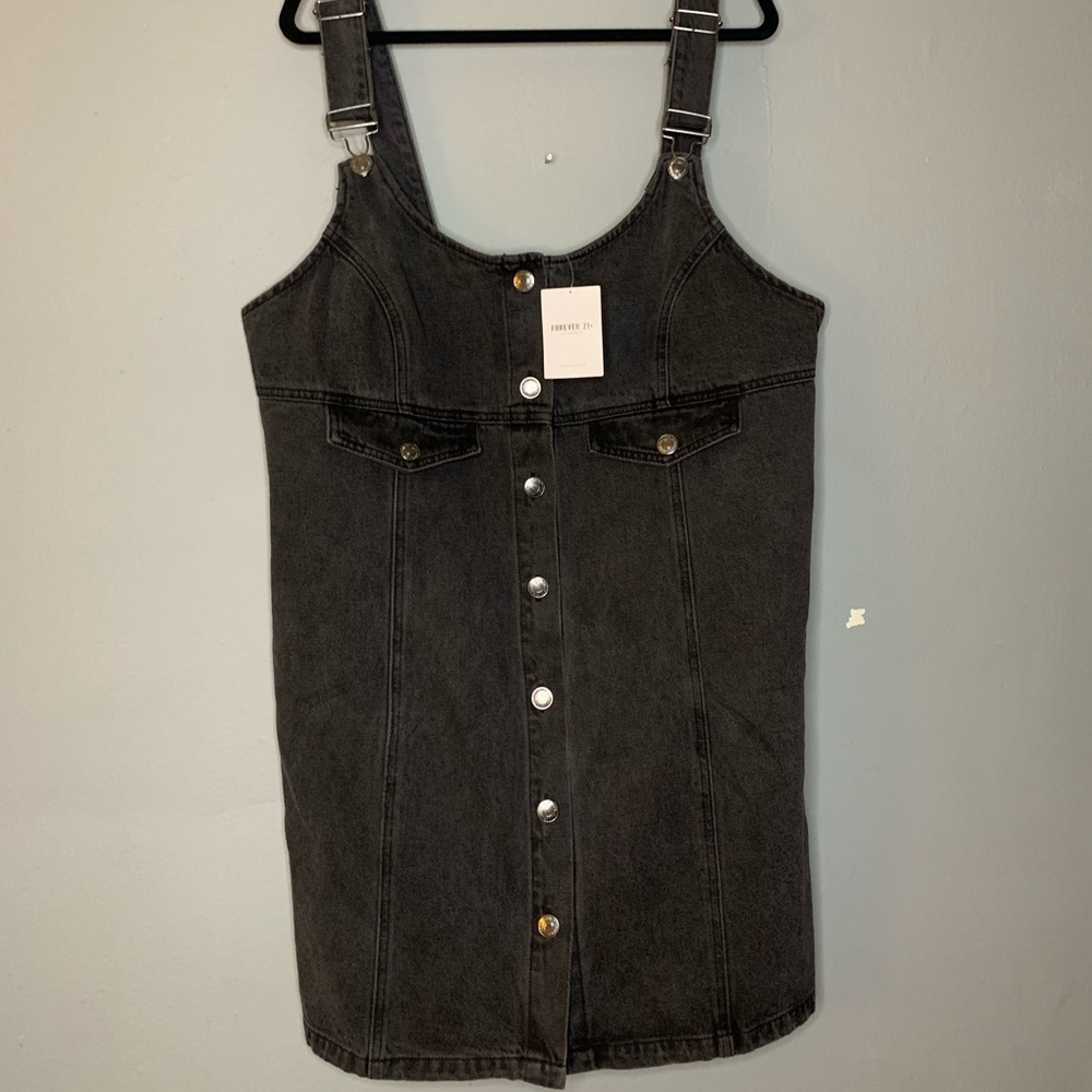 Forever 21 denim overalls dress